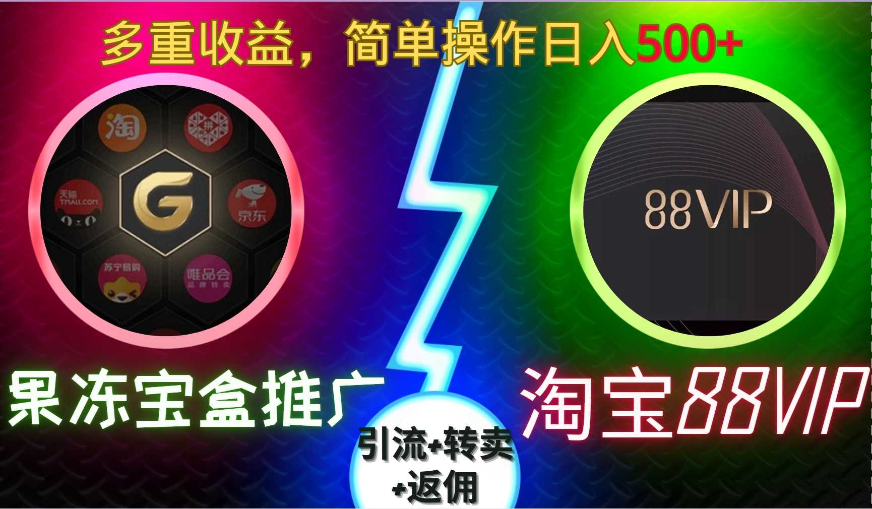 果冻宝盒推广88VIP，引流+转卖+返佣，多重收益，简单操作日入5张【揭秘】-天孤无涯网