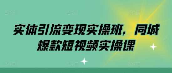 实体引流变现实操班，同城爆款短视频实操课-天孤无涯网