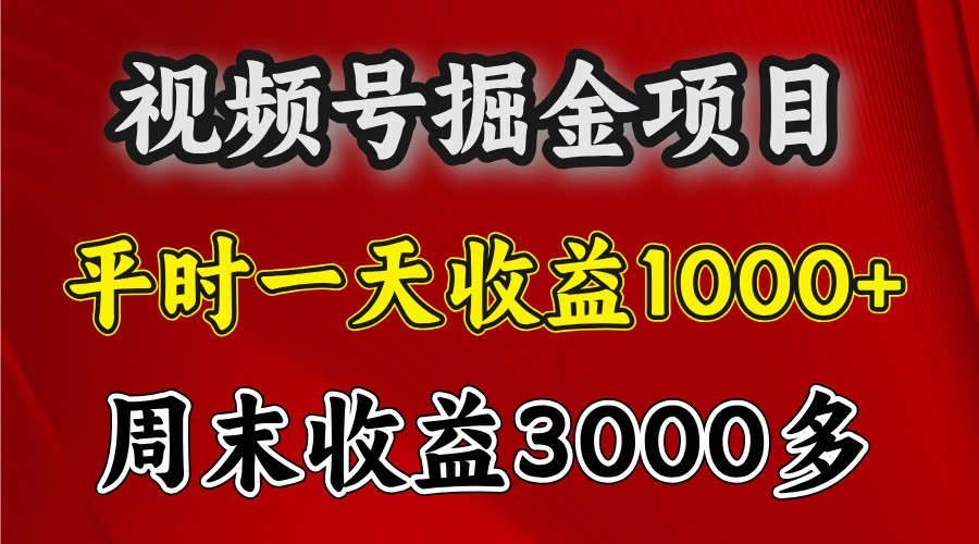 一天收益1000+ 视频号掘金，周末收益会更高些-天孤无涯网