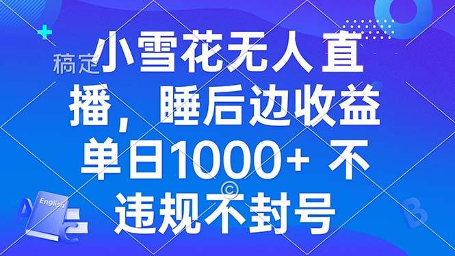 （13491期）小雪花无人直播 睡后收益单日1000+ 零粉丝新号开播 不违规 看完就会-天孤无涯网