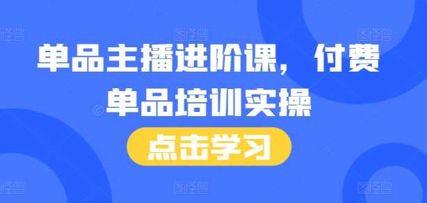 单品主播进阶课，付费单品培训实操，46节完整+话术本-天孤无涯网