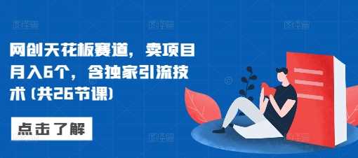 网创天花板赛道，卖项目月入6个，含独家引流技术(共26节课)-天孤无涯网