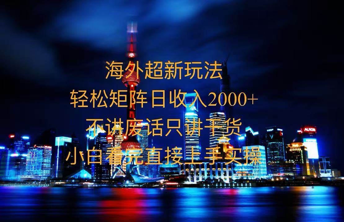 （13583期）2025全新海外暴力玩法，操作简单，小白轻松上手-天孤无涯网