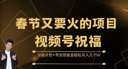 春节又要火的项目视频号祝福，分成计划+带货双收益，轻松月入几个W【揭秘】-天孤无涯网