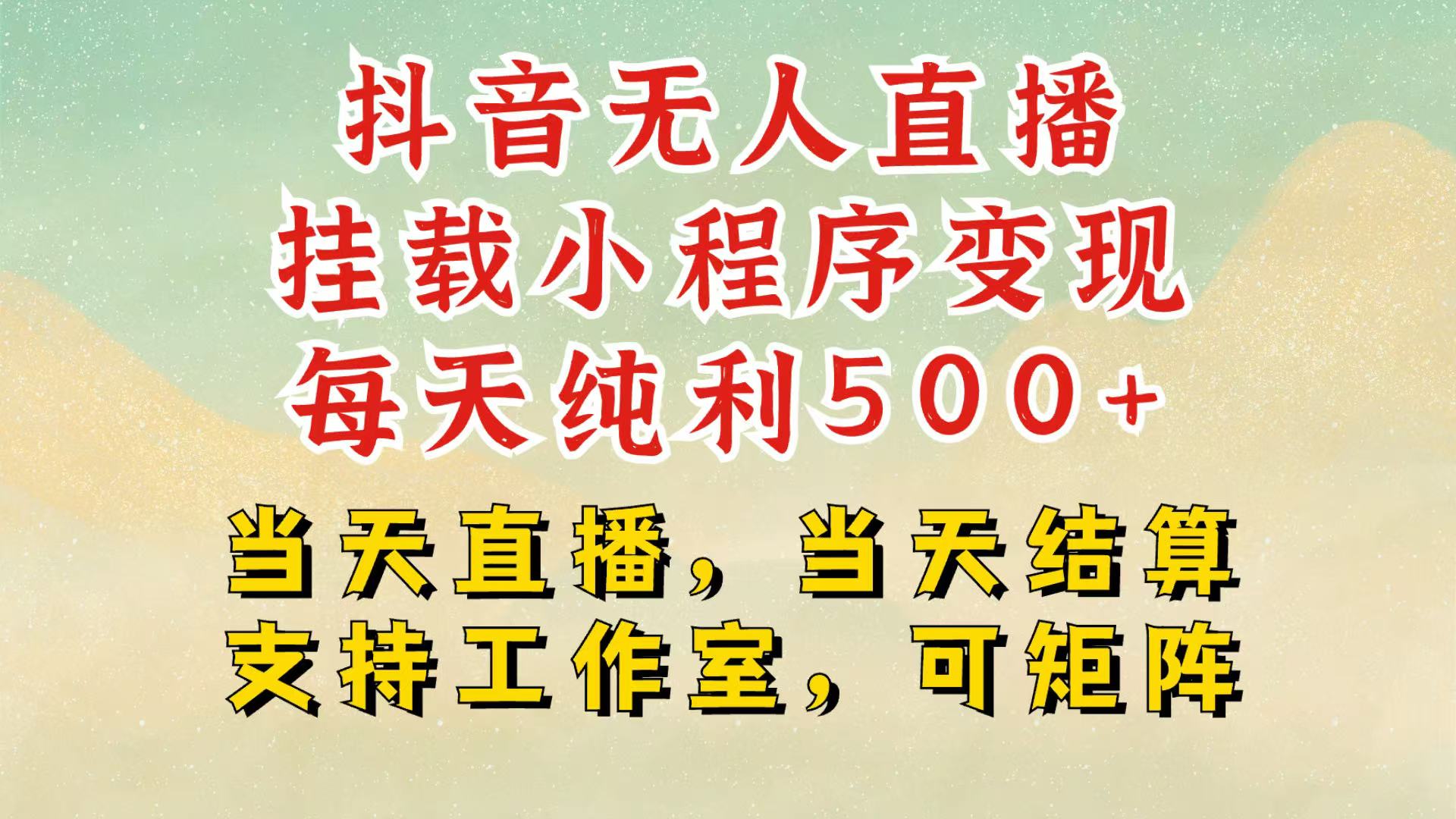 抖音无人挂机项目，轻松日入500+,挂载小程序玩法，不违规不封号，有号的一定挂起来-天孤无涯网