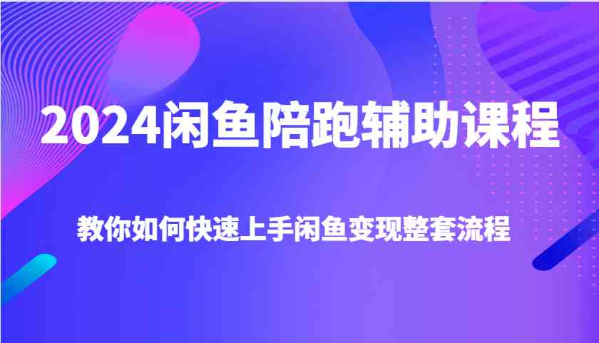 2024闲鱼陪跑辅助课程，教你如何快速上手闲鱼变现整套流程-天孤无涯网