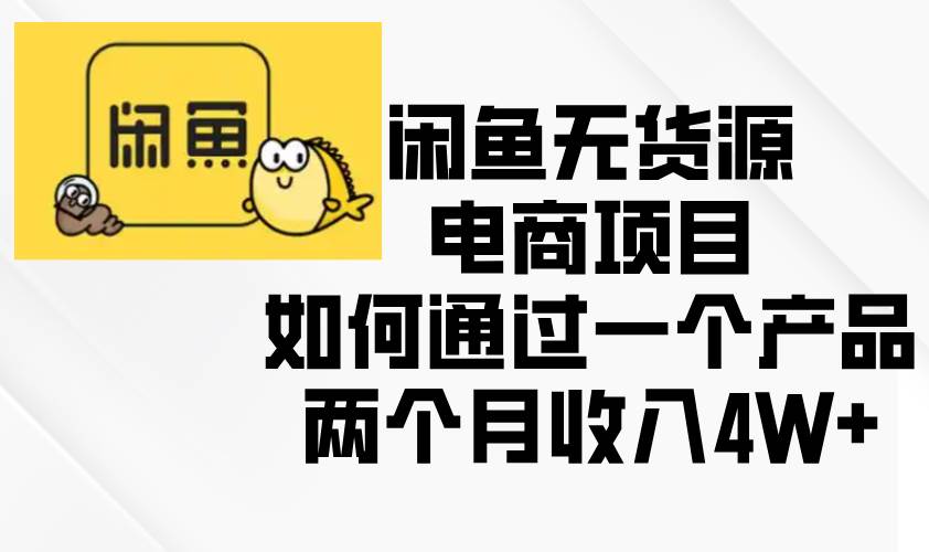 （13658期）闲鱼无货源电商项目，如何通过一个产品两个月收入4W+-天孤无涯网