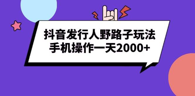 （13657期）抖音发行人野路子玩法，手机操作一天2000+-天孤无涯网