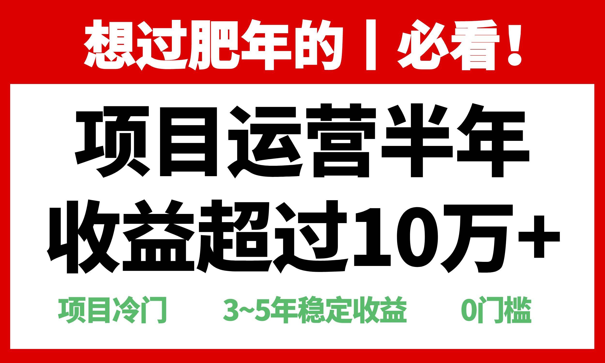 （13663期）年前过肥年的必看的超冷门项目，半年收益超过10万+，-天孤无涯网