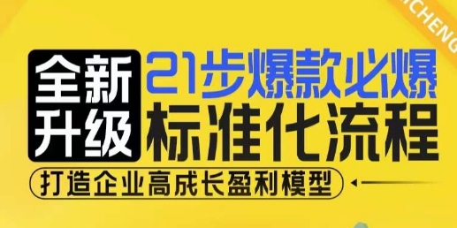21步爆款必爆标准化流程，全新升级，打造企业高成长盈利模型-天孤无涯网