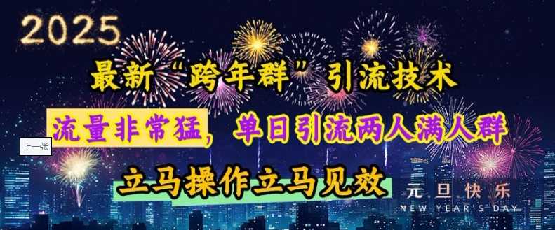 最新“跨年群”引流，流量非常猛，单日引流两人满人群，立马操作立马见效【揭秘】-天孤无涯网