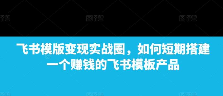 飞书模版变现实战圈，如何短期搭建一个赚钱的飞书模板产品-天孤无涯网