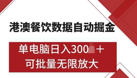港澳数据全自动掘金，单电脑日入5张，可矩阵批量无限操作【揭秘】-天孤无涯网