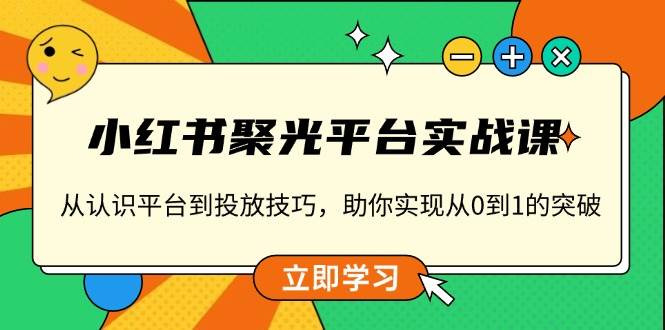 （13775期）小红书 聚光平台实战课，从认识平台到投放技巧，助你实现从0到1的突破-天孤无涯网