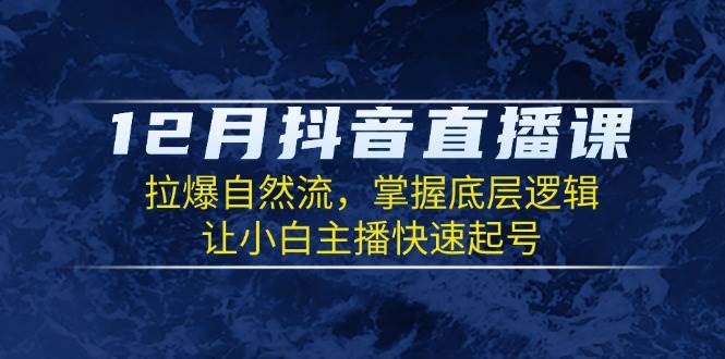 （13807期）12月抖音直播课：拉爆自然流，掌握底层逻辑，让小白主播快速起号-天孤无涯网