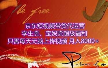 京东短视频带货代运营，学生党、宝妈党超级福利，只需每天无脑上传视频，月入8000+【仅揭秘】-天孤无涯网
