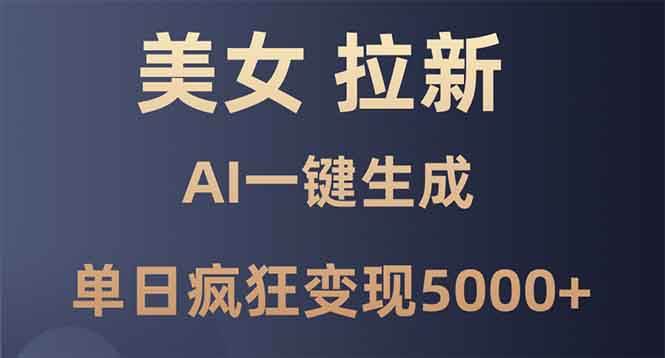 （13866期）美女暴力拉新，通过AI一键生成，单日疯狂变现5000+，纯小白一学就会！-天孤无涯网