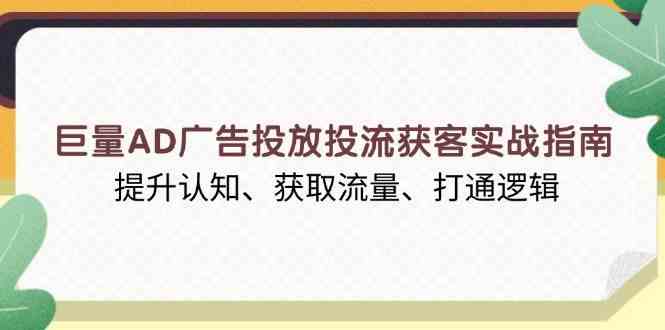 巨量AD广告投放投流获客实战指南，提升认知、获取流量、打通逻辑-天孤无涯网
