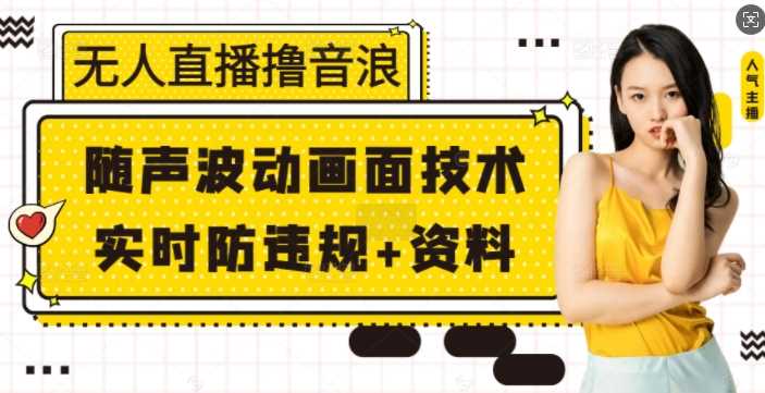 无人直播撸音浪+随声波动画面技术+实时防违规+资料【揭秘】-天孤无涯网