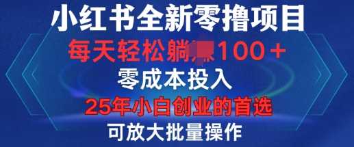小红书全新纯零撸项目，只要有号就能玩，可放大批量操作，轻松日入100+【揭秘】-天孤无涯网