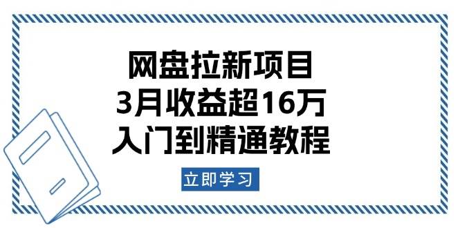（13994期）网盘拉新项目：3月收益超16万，入门到精通教程-天孤无涯网