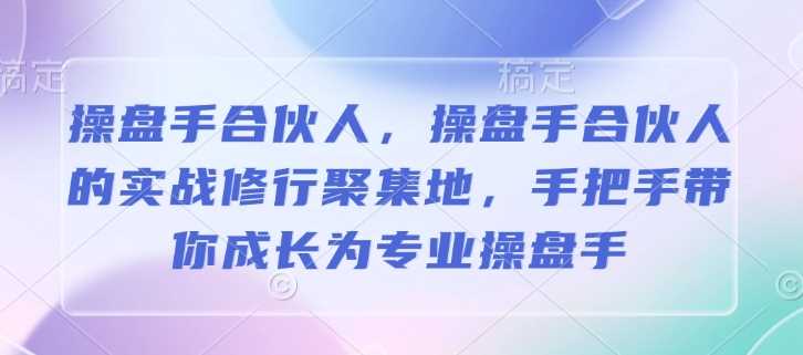 操盘手合伙人，操盘手合伙人的实战修行聚集地，手把手带你成长为专业操盘手-天孤无涯网
