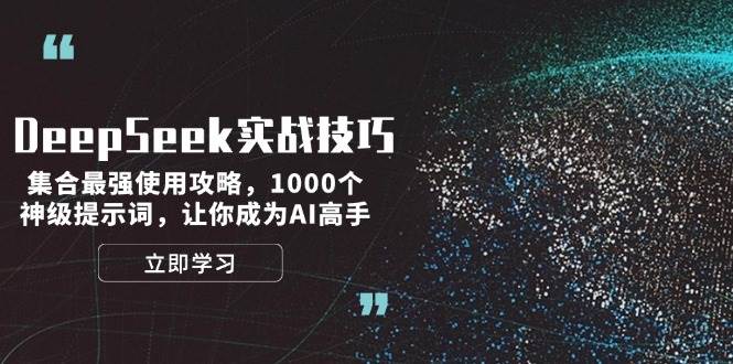 DeepSeek实战技巧：集合最强使用攻略，1000个神级提示词，让你成为AI高手-天孤无涯网