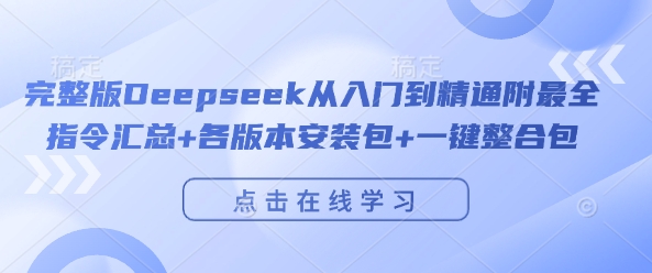 完整版Deepseek从入门到精通附最全指令汇总+各版本安装包+一键整合包-天孤无涯网