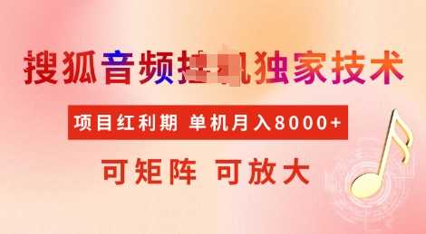 全网首发搜狐音频挂JI独家技术，项目红利期，可矩阵可放大，稳定月入8k【揭秘】-天孤无涯网
