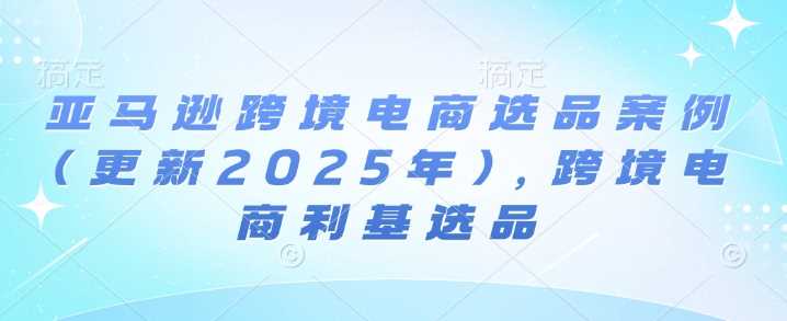 亚马逊跨境电商选品案例(更新2025年2月)，跨境电商利基选品-天孤无涯网